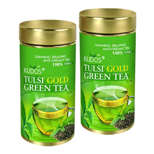 Kudos Ayurveda Tulsi Gold Green Tea (Pack of 2) (100g)